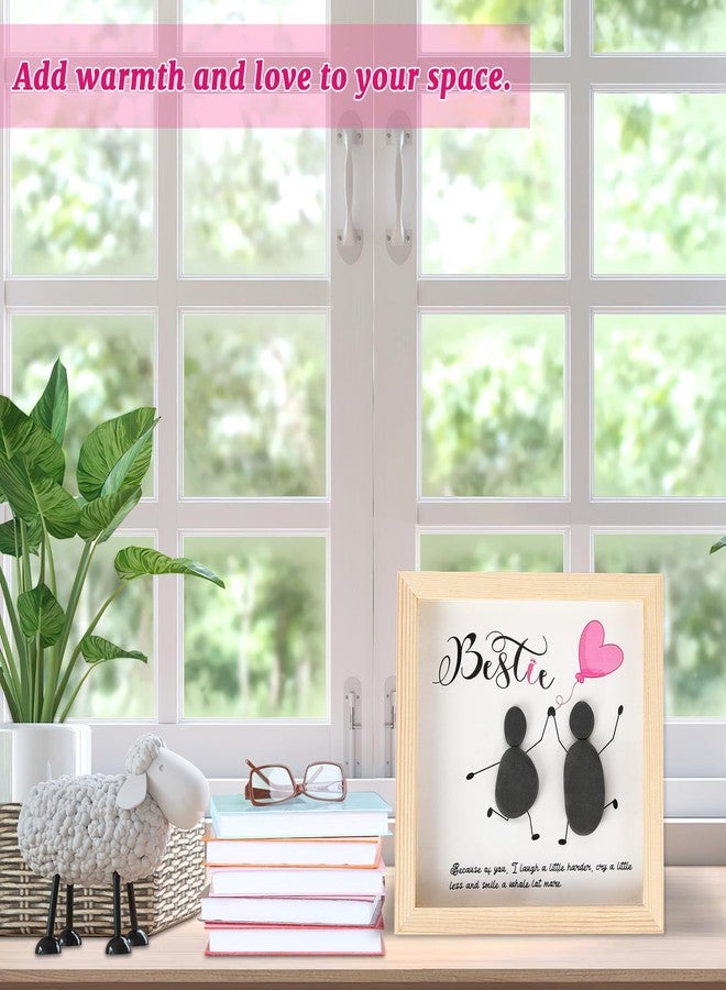 JULEASEL Friend Pebble Art Wall Art Framed Artwork Handcrafted 3D Rock Picture for Bestie, Sister or Soulmate, Gift for Best Friends - Image 5